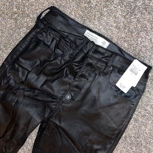 Brand new Abercrombie high waisted skinny leather jeans